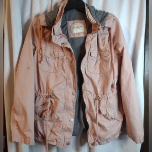 Dusty Rose Utility Cargo Jacket